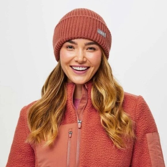 FIGS Terracotta Oversized Wool Beanie OS Cozy Comfort Casual Minimalist Basic - Picture 1 of 9